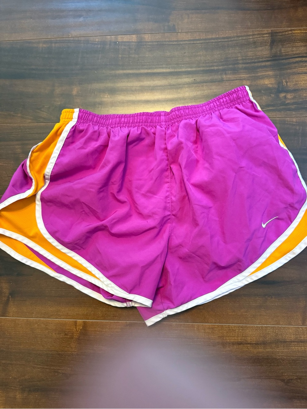 Nike Women's Magenta Running Shorts with Orange Accents
